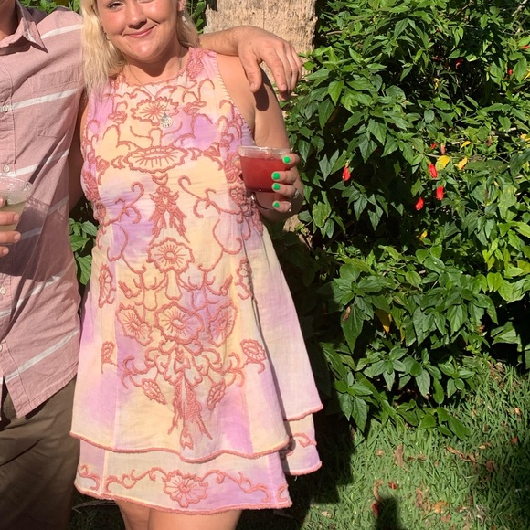 Free People embroidered mini dress - Picture 1 of 3